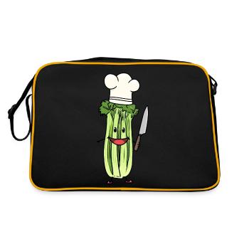 CELERY VEGETABLE COOK HOBBY CHEF CULINARY ART - Retro Bag - black/gold - Back