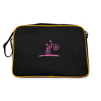 pinkes glitzerndes fahrrad fahren pink - Retro Tasche - Schwarz/Gold - Hinten