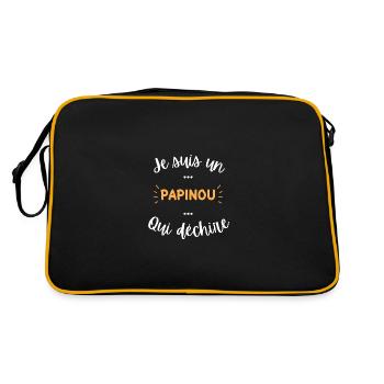 Je suis un papinou qui déchire - Sac Retro - noir/or - Dos