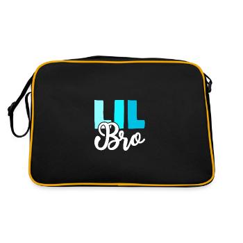 LIL BRO Bruder Geschwister - Retro Tasche - Schwarz/Gold - Hinten