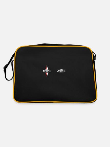 eye eye red symbol - Retro Bag - black/gold - Back