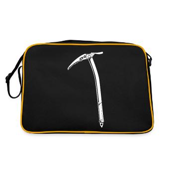 Eisklettern Bergsteigen Klettern Bergsteiger - Retro Tasche - Schwarz/Gold - Hinten