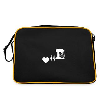 Baker Baking Heartbeat Bakery Hobby Confectioner - Retro Bag - black/gold - Back