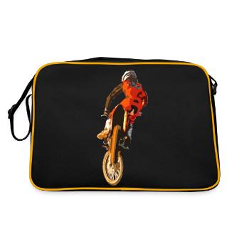 Motocross Racing T-Shirt Enduro T Shirt Supercross - Retro Bag - black/gold - Back