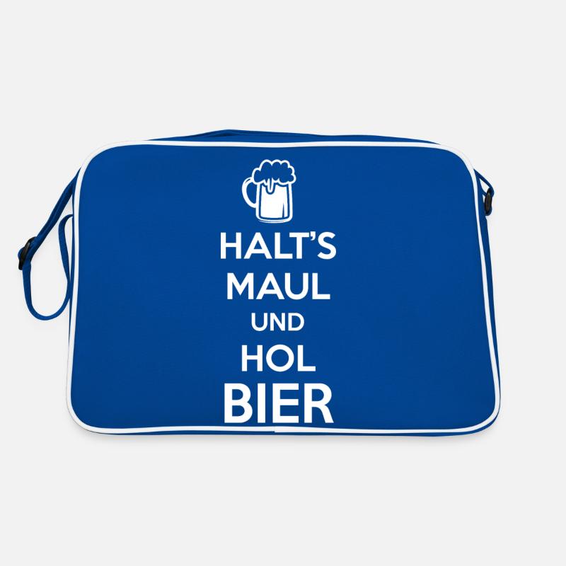 halt's maul und hol bier Retro Tasche