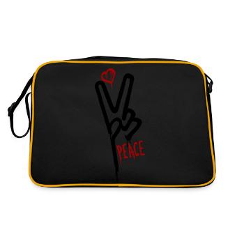 Peacemaker - Retro Tasche - Schwarz/Gold - Hinten