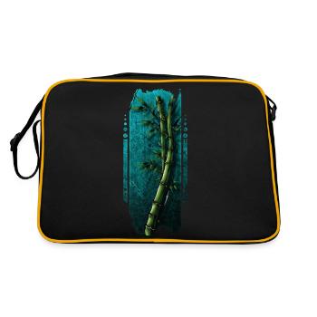 Tranquil Bamboo Grove - Retro Bag - black/gold - Back