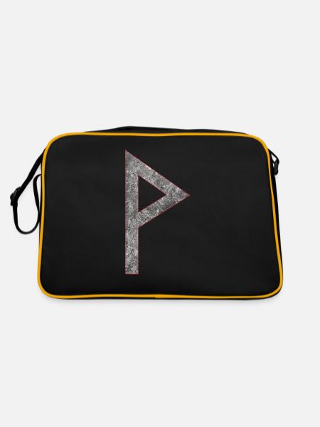 Rune Wunjo W - Retro Tasche - Schwarz/Gold - Hinten