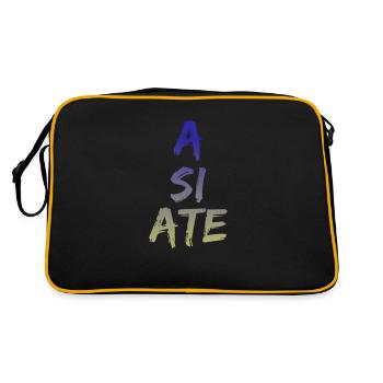 A SI ATE - New and Cool Design ++ NEW STYLE ++ - Retro Bag - black/gold - Back
