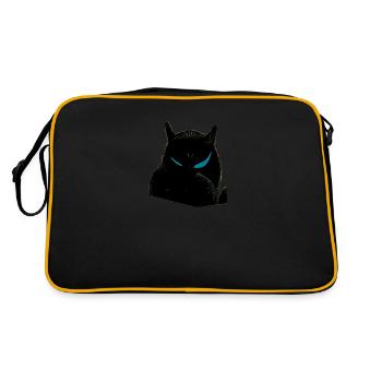 Chat noir aux yeux bleus - Sac Retro - noir/or - Dos