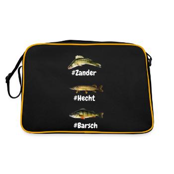 Pêcheurs de pêche au poisson préférés de la perche - Sac Retro - noir/or - Dos