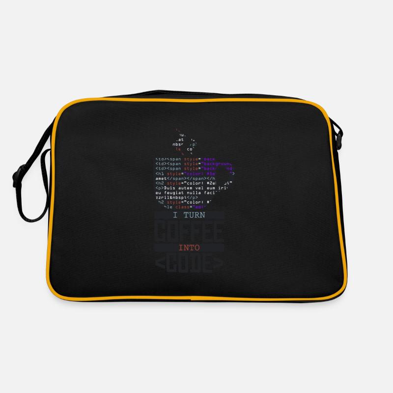 Turn Coffee into Code Retro Tasche