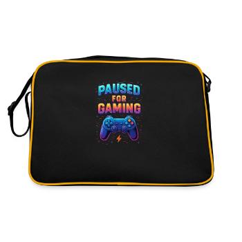 Gaming Vector Pixel Art – Paused for Gaming - Retro Bag - black/gold - Back