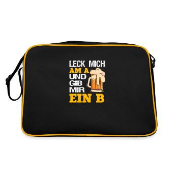 Leck mich am A und gib mir ein B - Retro Tasche - Schwarz/Gold - Hinten