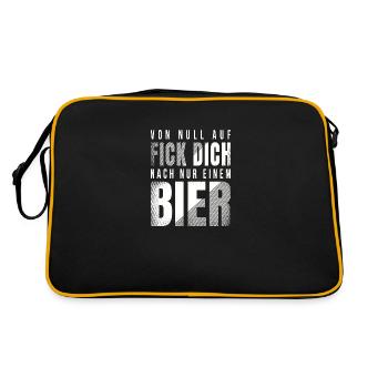 Von null auf Fick dich nach nur einem Bier - Retro Tasche - Schwarz/Gold - Hinten