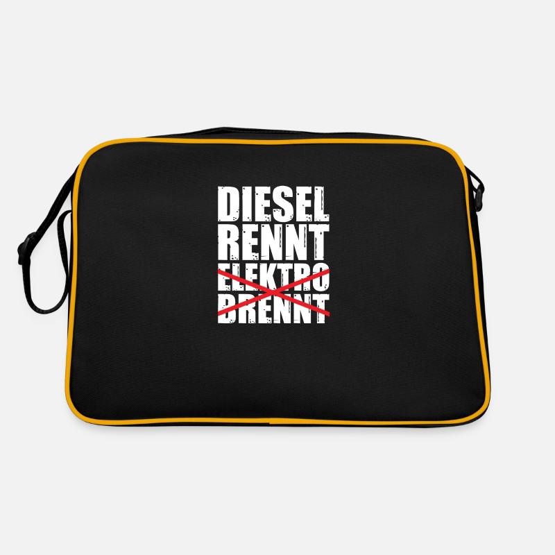 Diesel rennt Elektro brennt Retro Tasche