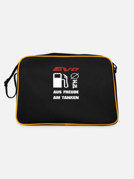 EVO aus Freude am Tanken - Retro Tasche - Schwarz/Gold - Hinten
