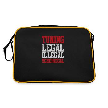 Tuning Legal Illegal Scheißegal - Retro Tasche - Schwarz/Gold - Hinten