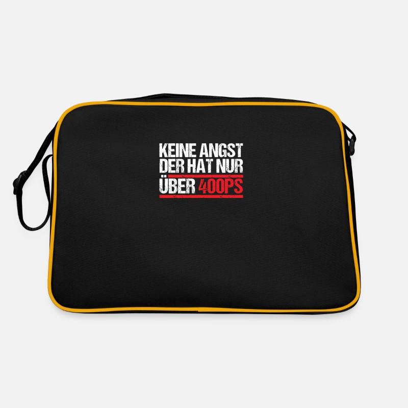 Keine Angst der hat nur über 400 PS - Retro Tasche - Schwarz/Gold