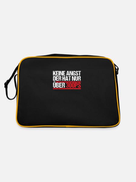 Keine Angst der hat nur über 300 PS - Retro Tasche - Schwarz/Gold - Hinten