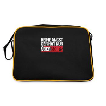 Keine Angst der hat nur über 600 PS - Retro Tasche - Schwarz/Gold - Hinten