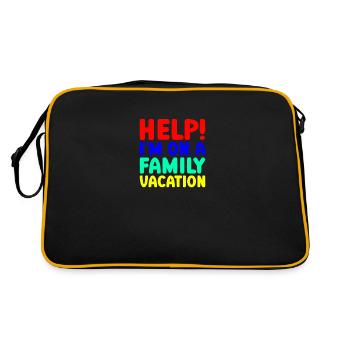 Help Me I'm On A Family Vacation - Retro Tasche - Schwarz/Gold - Hinten