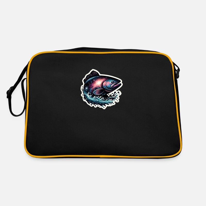 Galaxy fish - Retro Bag - black/gold