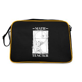 Goldener Schnitt Spirale Fibonacci Kunst mathe - Retro Tasche - Schwarz/Gold - Hinten