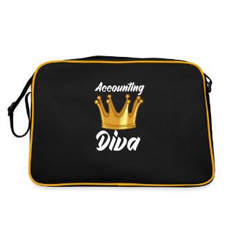 Accounting Diva - Retro Tasche - Schwarz/Gold - Hinten