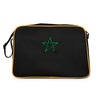 Marokkaner Stern Marokko Marokkanische Flagge Maro - Retro Tasche - Schwarz/Gold - Hinten