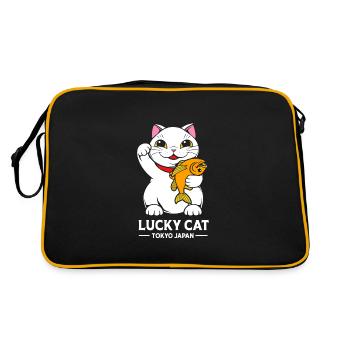 Porte-bonheur Maneki Neko Japon - Sac Retro - noir/or - Dos