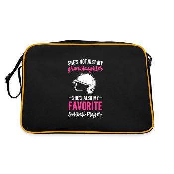 Softball Softball Player Grandmother Grandma - Retro Bag - black/gold - Back