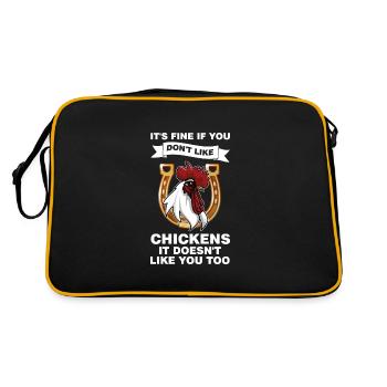 Hühnerhaltung Tierhaltung Geschenk - Retro Tasche - Schwarz/Gold - Hinten