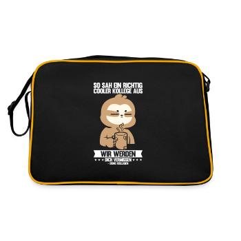 Abschied Kollegin Abschiedsparty Geschenk - Retro Tasche - Schwarz/Gold - Hinten