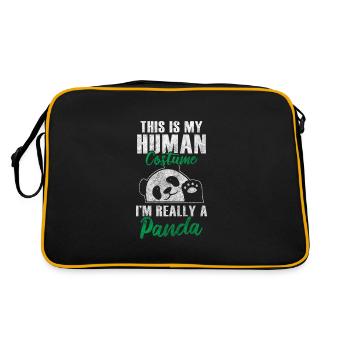 Panda Géant Panda Chine Mignon - Sac Retro - noir/or - Dos