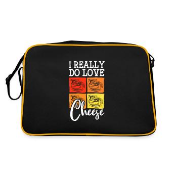 Käseliebhaber Foodie Käserei - Retro Tasche - Schwarz/Gold - Hinten