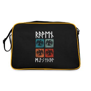 Mythologie Nebelkrähe Begleiter - Retro Tasche - Schwarz/Gold - Hinten