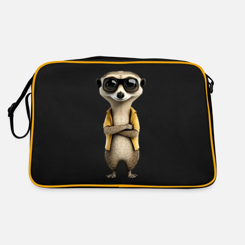 Suricate cool avec lunettes de soleil et veste Sac Retro