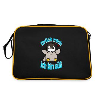 Penguin Push Me - Retro Bag - black/gold - Back