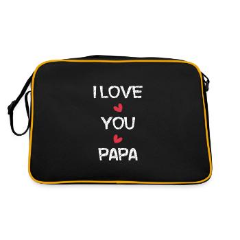 ALLES GUTE ZUM GEBURTSTAG, PAPA. PAPA. VATERTAG. ALLES GUTE ZUM GEBURTSTAG! - Retro Tasche - Schwarz/Gold - Hinten
