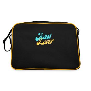 JESUS LOVES YOU Jesus Lover - Retro Tasche - Schwarz/Gold - Hinten
