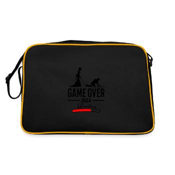 Hochzeit Loading 2024 Game Over - Retro Tasche - Schwarz/Gold - Hinten