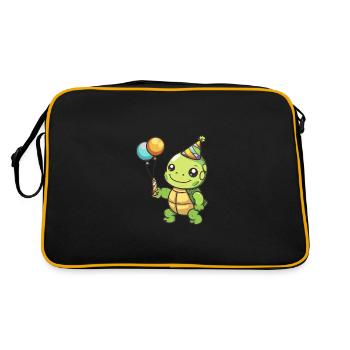 Turtle Birthday Comic - Retro Bag - black/gold - Back