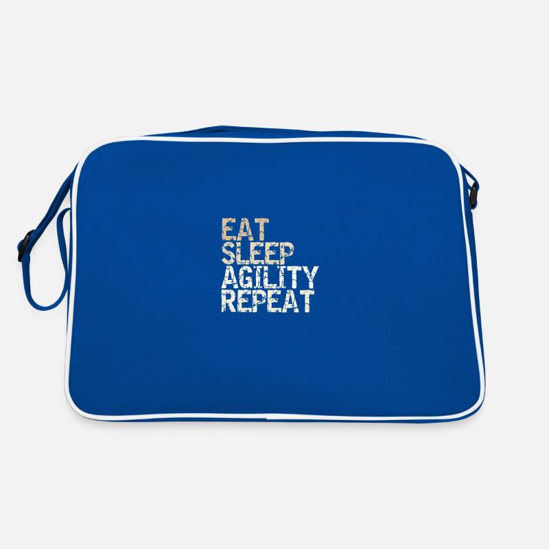 Eat Sleep Agility Repeat Hundetrainer Geschenkidee Retro Tasche