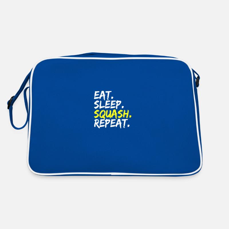 Eat Sleep Squash Repeat Squashtrainer Geschenkidee Retro Tasche