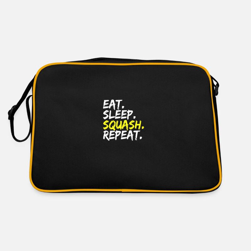 Eat Sleep Squash Repeat Squashtrainer Idée cadeau Sac Retro