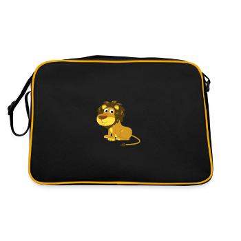 Lion Grand Papa lion Bébé lion Enfants Fort Lion - Sac Retro - noir/or - Dos