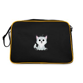 Wolf Husky Puppy Wolf Young Wolf Baby Baby Wolf - Retro Bag - black/gold - Back
