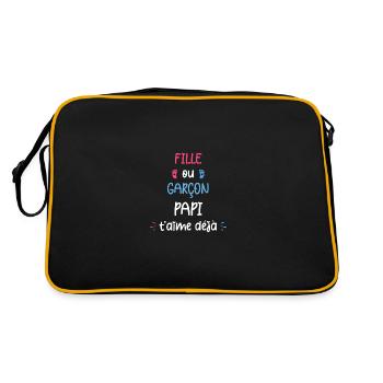 Fille ou garçon papi t'aime déjâ - Sac Retro - noir/or - Dos