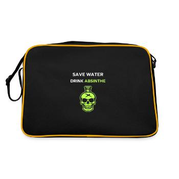 Save water drink absinthe - Retro Bag - black/gold - Back